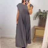 Sukienka bez rękawów z plisami - Elegancka i wygodna