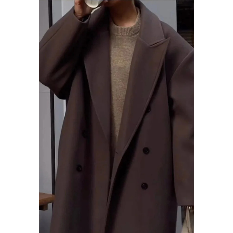 Długi Elegancki Płaszcz Damski – Stylowy Płaszcz z Klasycznym Krojem