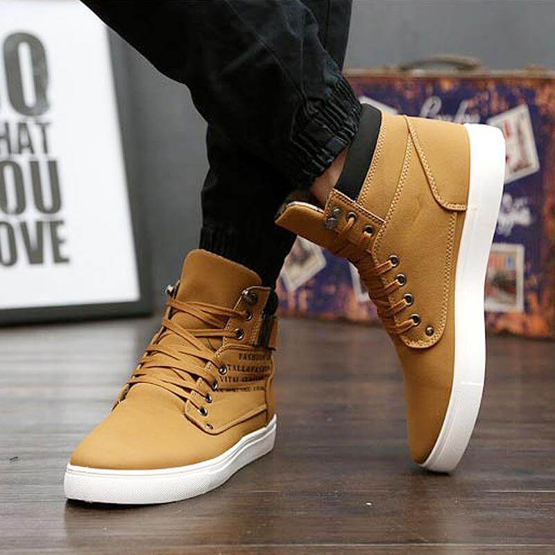 Męskie casualowe buty za kostkę – wygodne stylowe sneakersy
