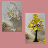 LED lampa stołowa Ginkgo drzewo 60cm dekoracja biała żółta nowoczesna oświetlenie na baterie zintegrowane LED