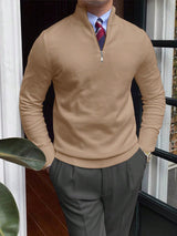 Męski sweter z półzamkiem – Klasyczny dzianinowy sweter na zimę