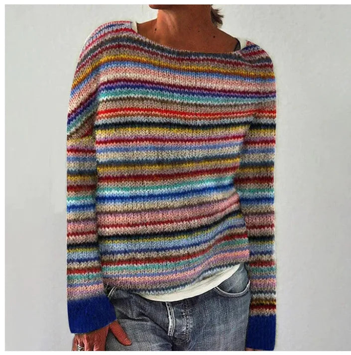 Sweter retro z wygodnym krojem i stylowym designem
