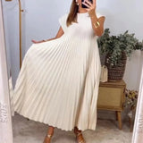 Sukienka bez rękawów z plisami - Elegancka i wygodna