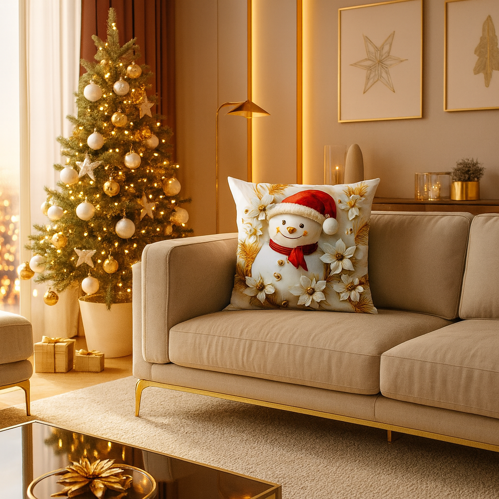 Świąteczna Poszewka na Poduszkę – Dekoracyjna Zimowa Poszewka z Festywnymi Wzorami