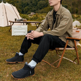 Męskie zimowe buty outdoor – ciepłe antypoślizgowe botki z zamkiem