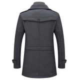 Męska zimowa kurtka – Stylowy płaszcz z podwójnym kołnierzem i zamkiem błyskawicznym