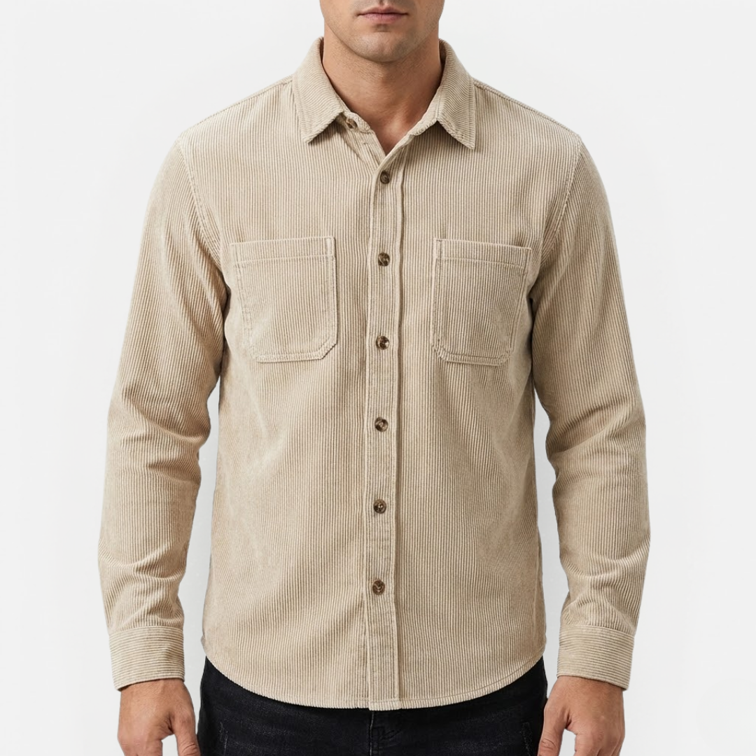 Męska koszulowa koszula sztruksowa – casualowy i ponadczasowy design