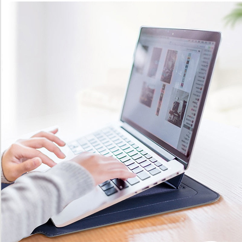 Składana ochronna torba–podstawka 2-w-1 do laptopa | Premium etui z funkcją stojaka