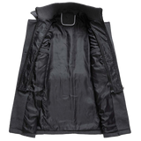 Męska zimowa kurtka – Stylowy płaszcz z podwójnym kołnierzem i zamkiem błyskawicznym