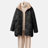 Damska krótka pikowana kurtka – ciepła stylowa zimowa kurtka z kołnierzem