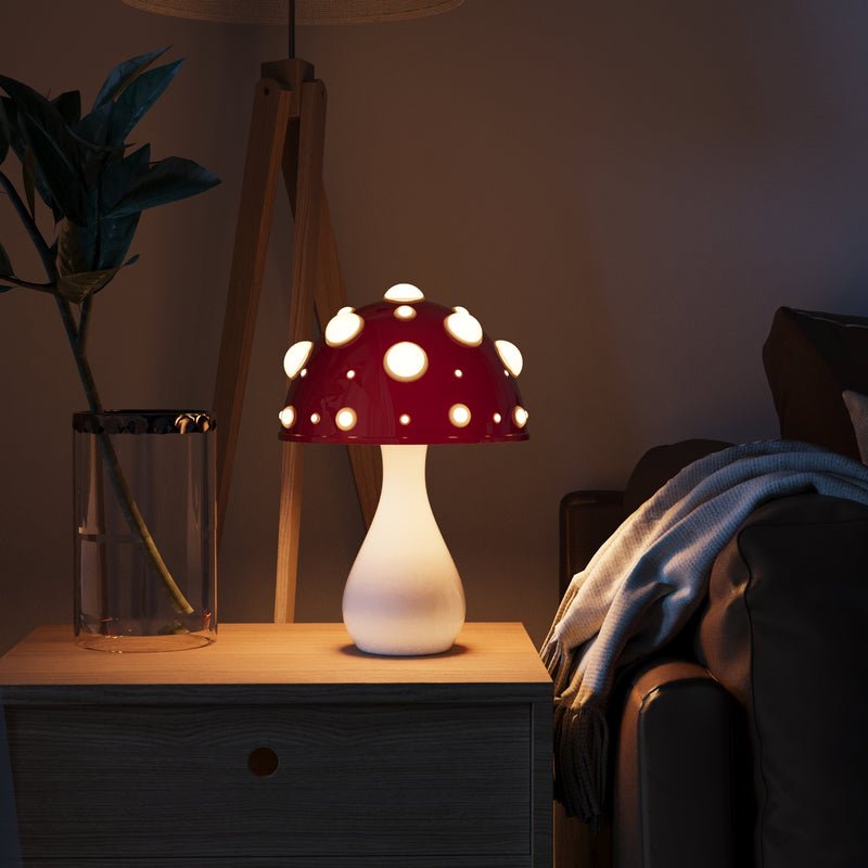 Lampa Stołowa Grzyb z Ciepłym Światłem LED