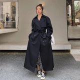 Maxi-długi Oversized Trencz dla Eleganckiego Stylu