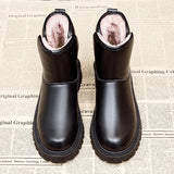 Damskie Buty Zimowe – Ciepłe Krótkie Botki z Miękkim Wnętrzem