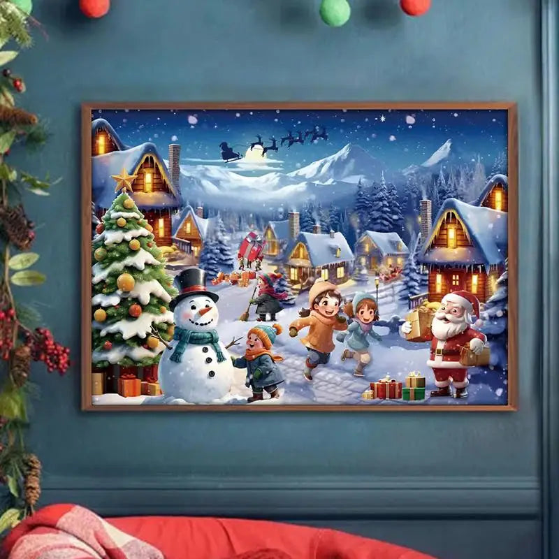 Kalendarz Adwentowy z Puzzlami Świątecznymi – 1008 Elementów Edycja Zimowa Wioska