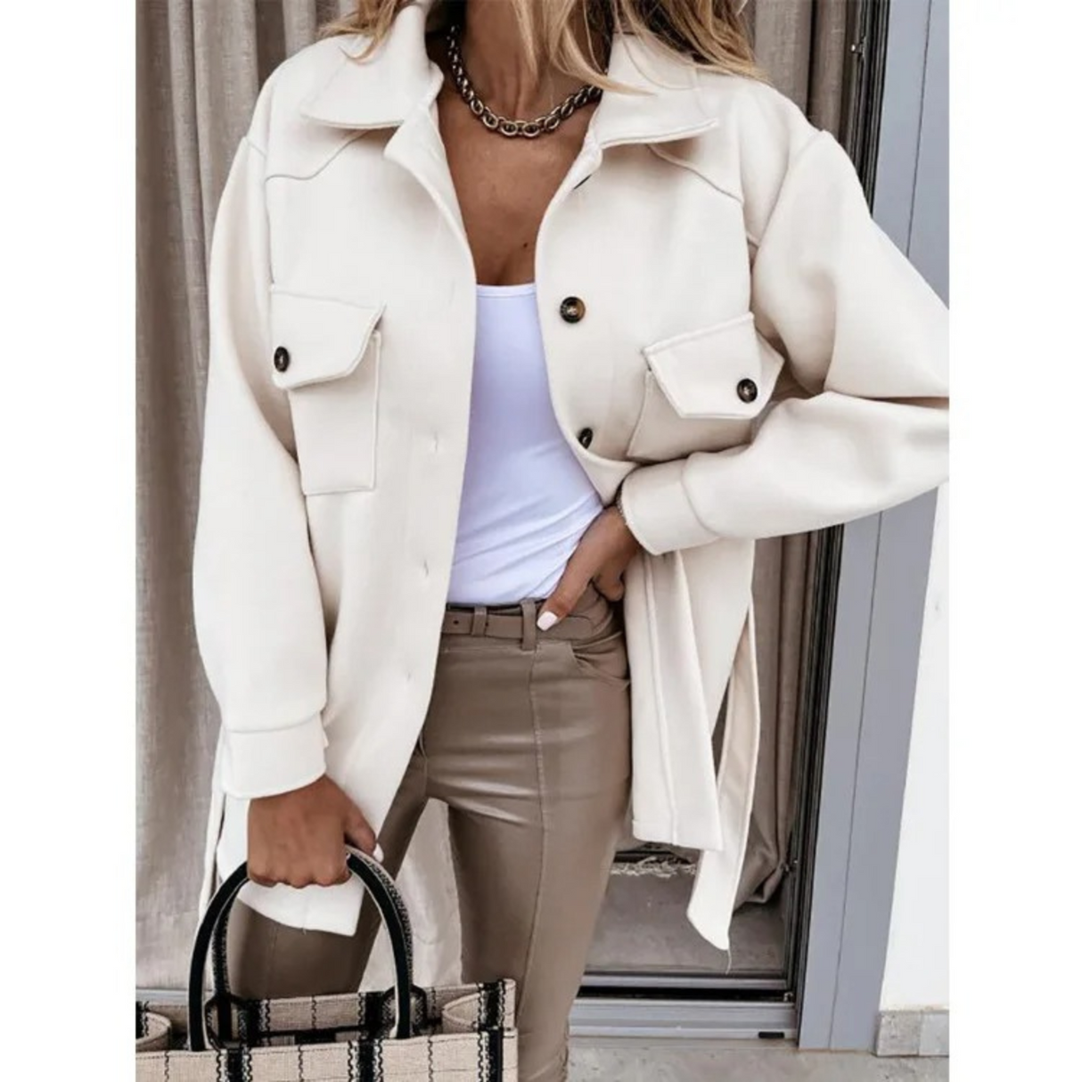 BreezeCove Letni Płaszcz - Długi i Elegancki Płaszcz dla Wygody i Stylu