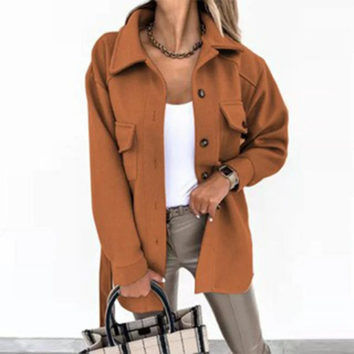 BreezeCove Letni Płaszcz - Długi i Elegancki Płaszcz dla Wygody i Stylu
