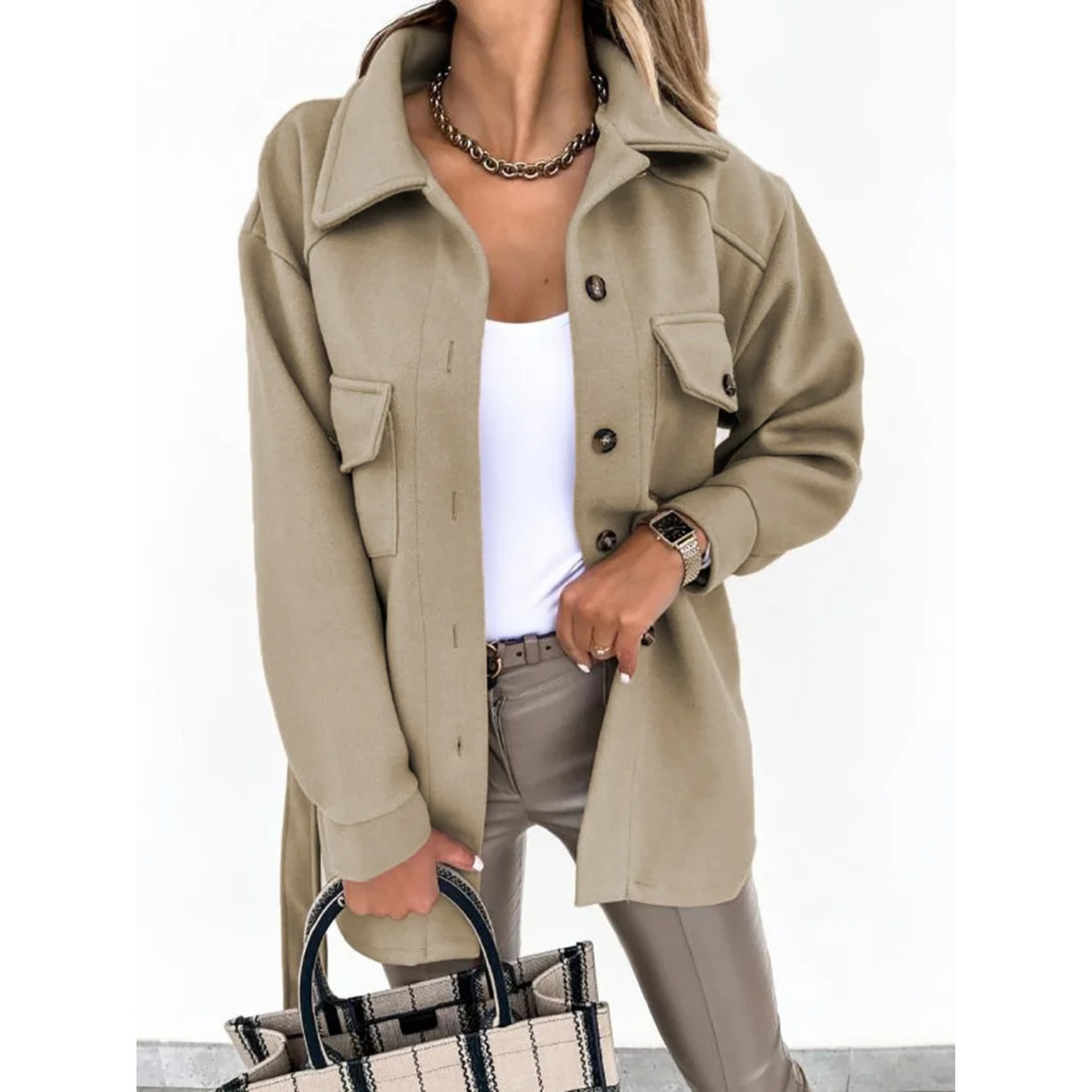 BreezeCove Letni Płaszcz - Długi i Elegancki Płaszcz dla Wygody i Stylu