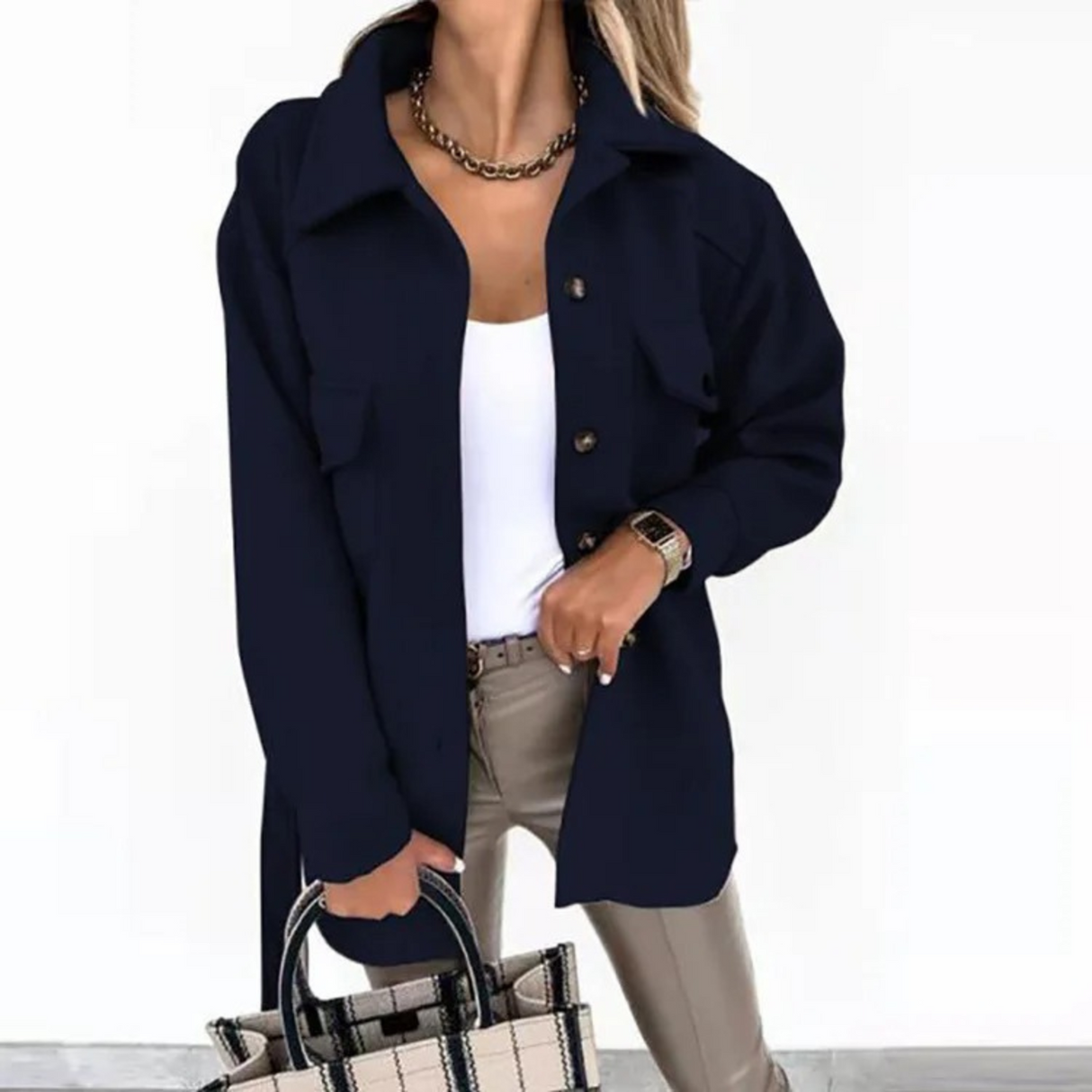 BreezeCove Letni Płaszcz - Długi i Elegancki Płaszcz dla Wygody i Stylu