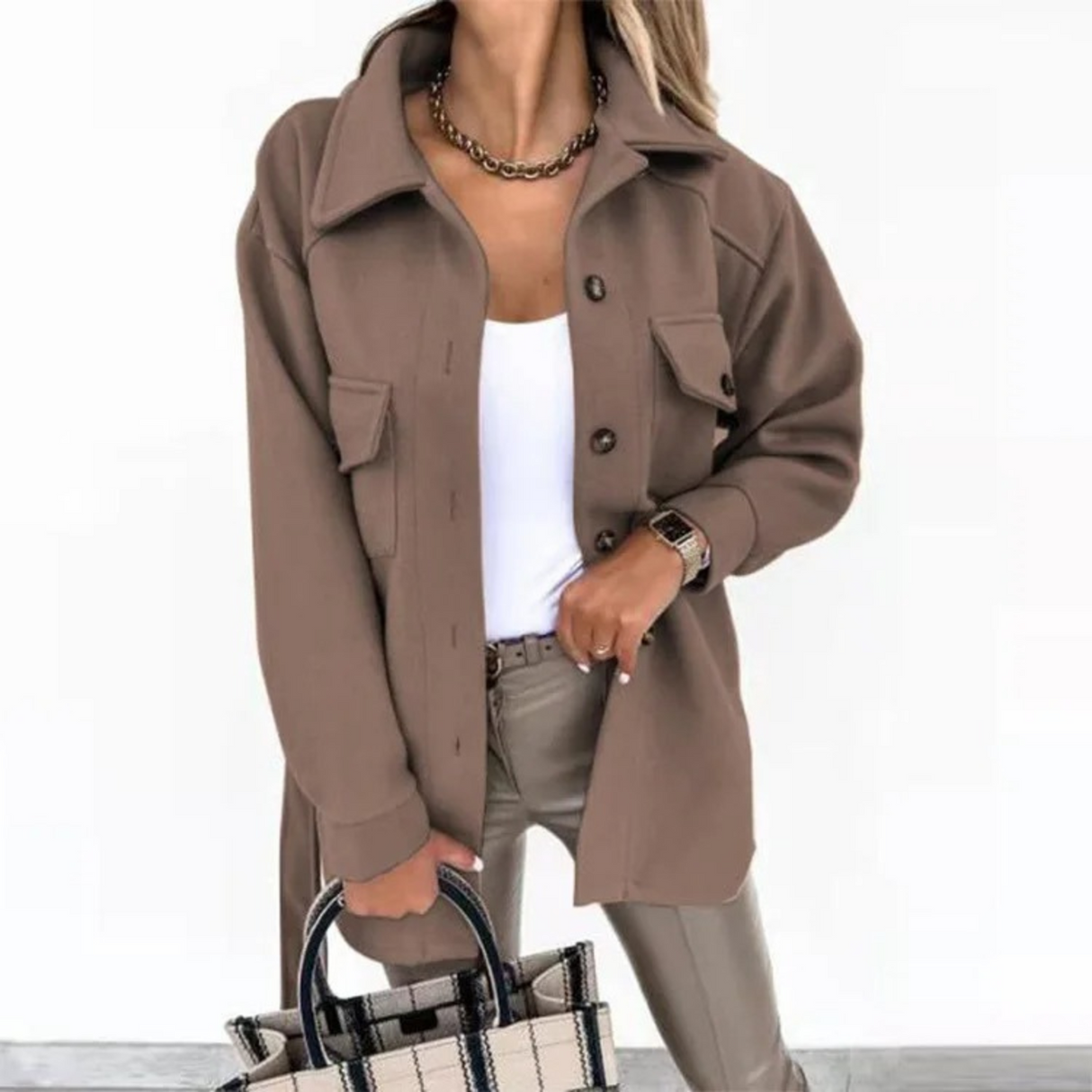 BreezeCove Letni Płaszcz - Długi i Elegancki Płaszcz dla Wygody i Stylu
