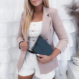 RetroChic Marynarka - Elegancka Marynarka Dwurzędowa dla Kobiet