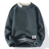 Męski Sweter Dzianinowy – Casual Wygodny Sweter z Paskami