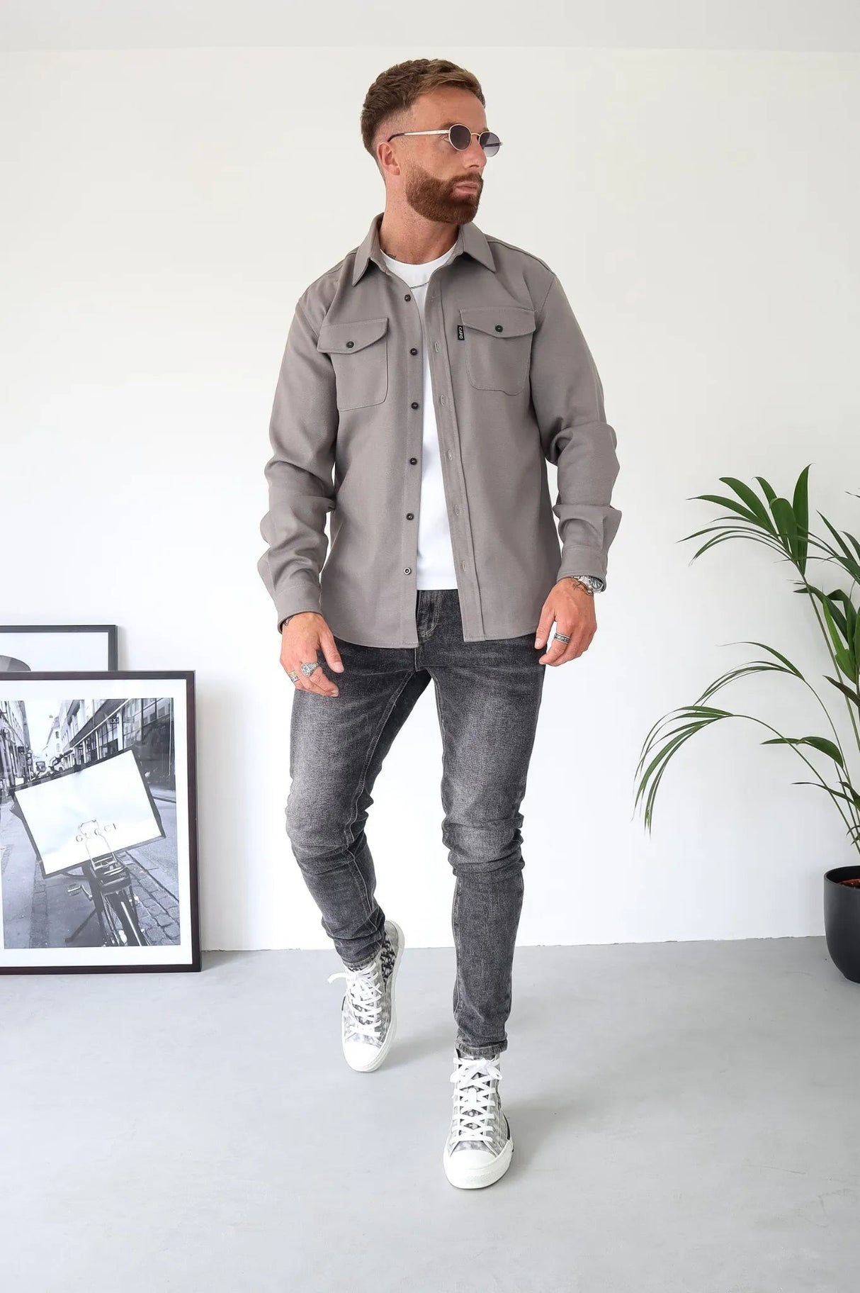 Koszula męska overshirt – wszechstronna shacket z zapięciem na guziki