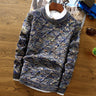 Męski sweter z wzorem – Ciepły dziergany sweter w stylu vintage
