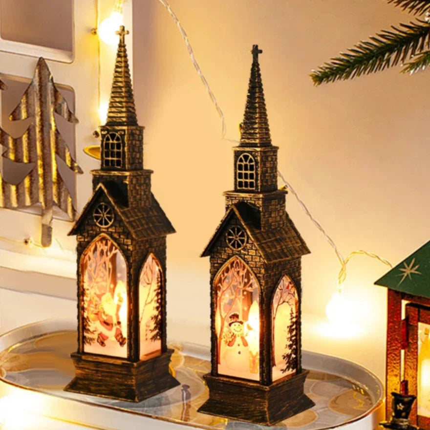 LED Świąteczny Kościół Latarnia – Podświetlana Zimowa Dekoracja