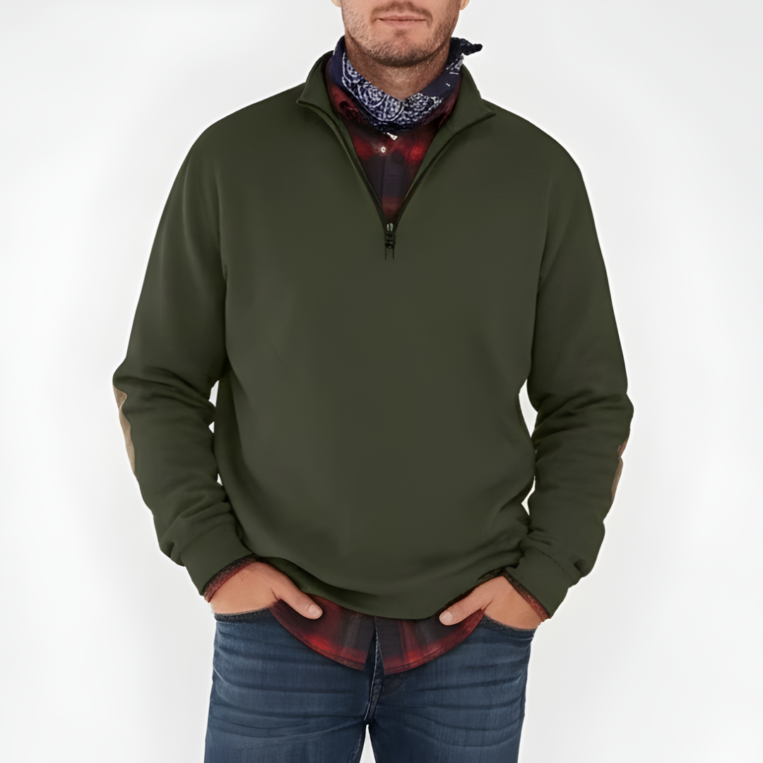 Męski sweter z półzamkiem casual i wygodny