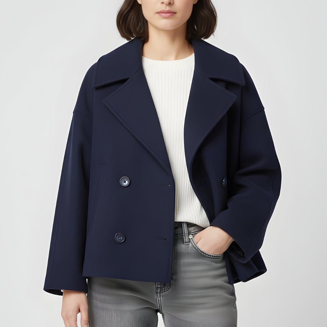 Krótka Damska Marynarka Dwurzędowa – Elegancka i Ponadczasowa