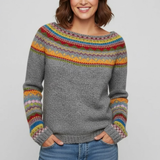 Vintage Dzianinowy Sweter Damski Retro Casual