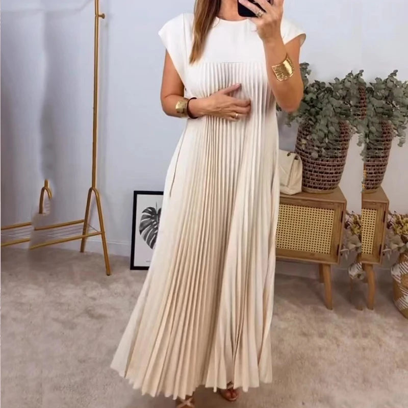Sukienka bez rękawów z plisami - Elegancka i wygodna