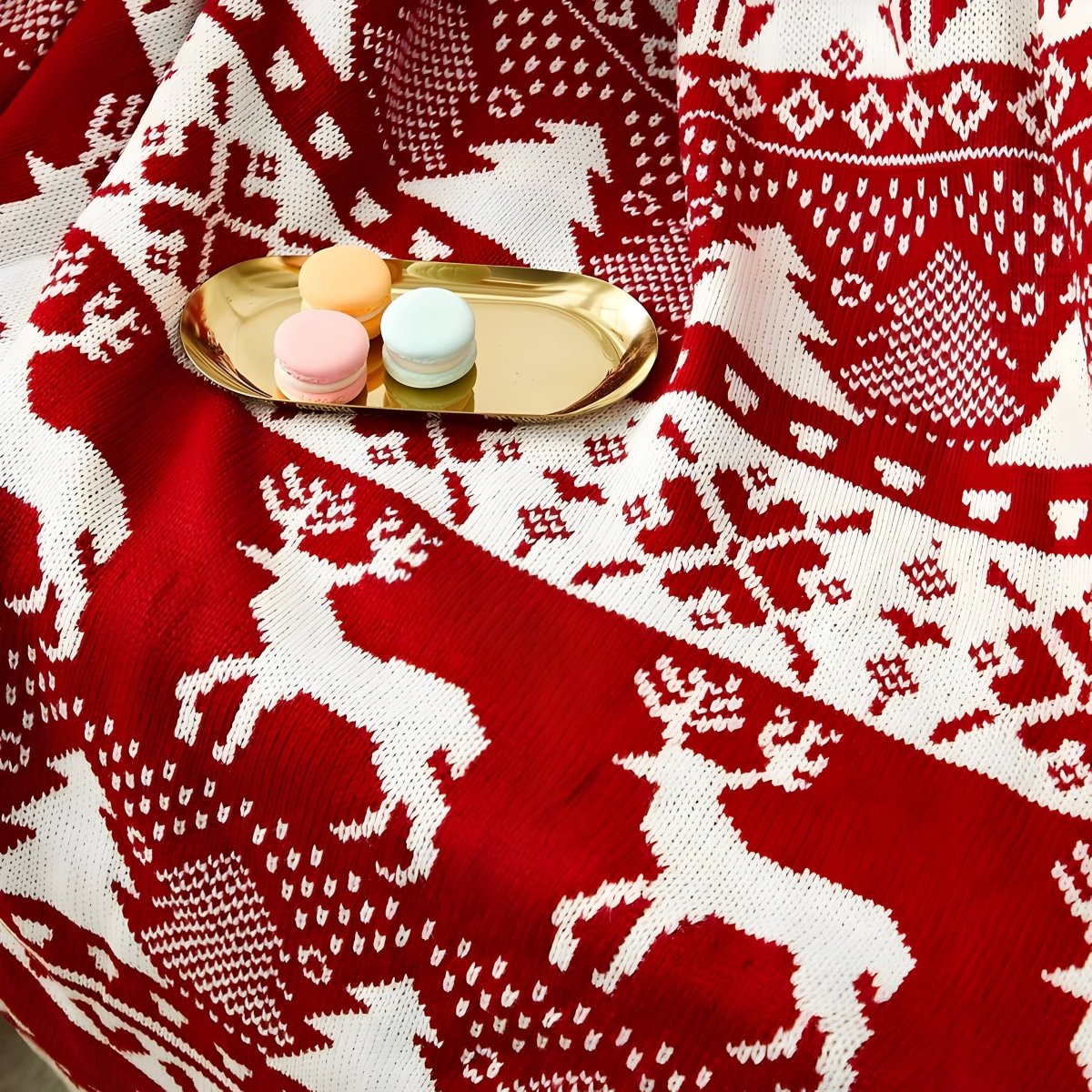 Ciepły Koc Świąteczny – Miękki Zimowy Pled z Festywnym Motywem