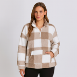 Damski polar w kratę – miękki, ciepły i wygodny design