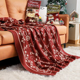 Świąteczny koc w czerwieni – Ciepły i przytulny koc zimowy z wzorem