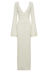 Elegancka biała sukienka letnia z szerokimi rękawami