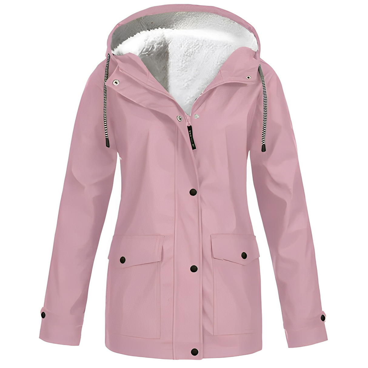 Fleece Podszyta Kurtka Przeciwdeszczowa na Zimową Aurę