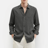 Męska lniana koszula z długim rękawem – casualowa i elegancka