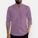 Męska koszula Slim Fit z dekoltem V – Niegniecąca się i nowoczesna