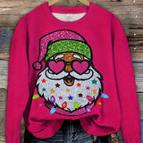 Wesoły sweter świąteczny z Mikołajem dla kobiet – wygodny zimowy sweter