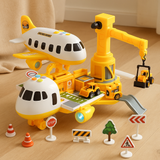 Zestaw Samolot z Pojazdami i Dźwigiem – Edukacyjne i Zabawkowe Atrakcje