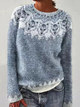 Sweter retro z wygodnym krojem i stylowym designem