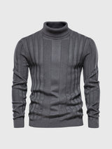 Męski golf – Dopasowany sweter z dzianiny o prążkowanym wzorze