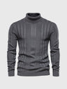 Męski golf – Dopasowany sweter z dzianiny o prążkowanym wzorze