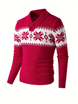 Męski sweter zimowy z norweskim motywem – ciepły sweter na święta i zimę