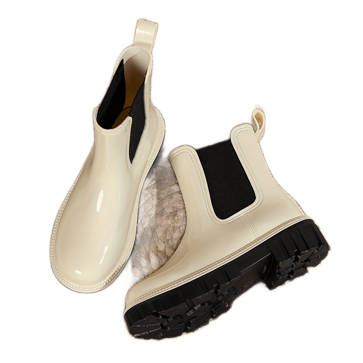 Damskie kalosze Chelsea – Wodoodporne botki do kostki z grubą podeszwą