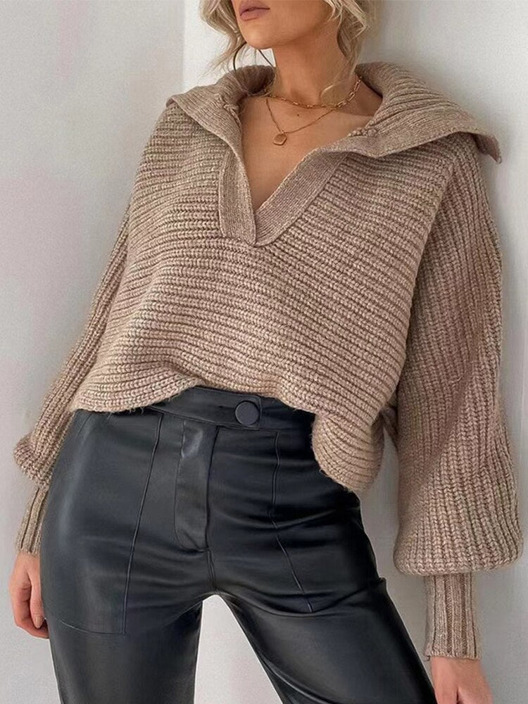 Sweter dzianinowy o luźnym kroju na każdą okazję