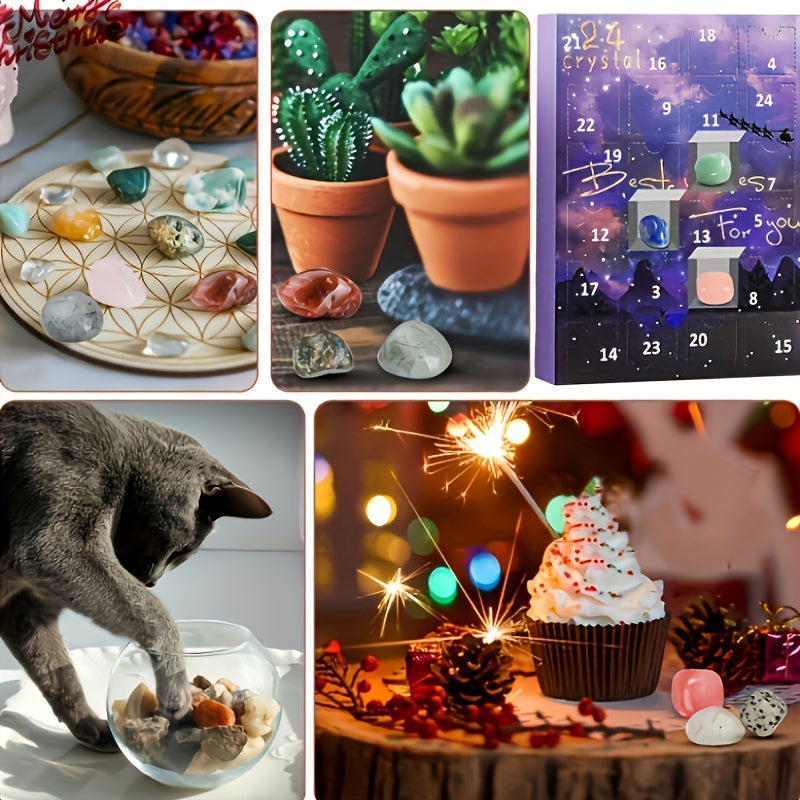 Kryształowy Kalendarz Adwentowy – 24 Dni Naturalnych Kamieni Szlachetnych Prezent