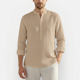 Męska koszulka Slim Fit z wysokim kołnierzem – Nowoczesna i wygodna