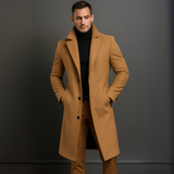 Męski płaszcz z czystej wełny wysokiej jakości